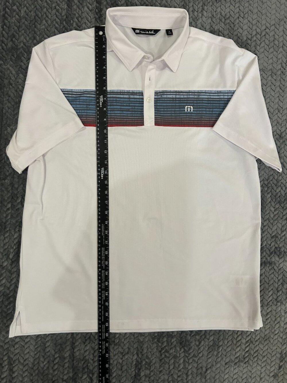 Travis Mathew Men's XL Golf Polo Shirt Navy White Short Sleeve Casual - Picture 3 of 7